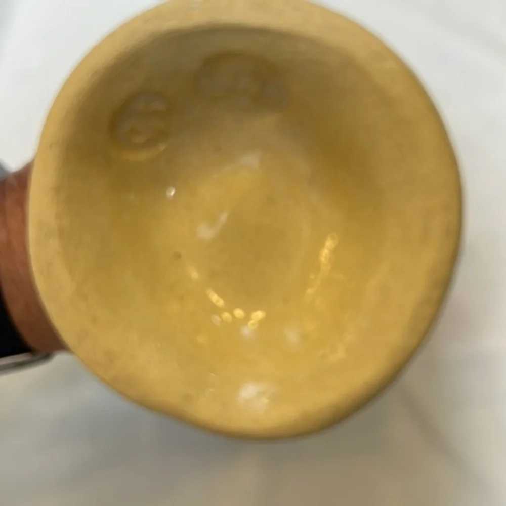 Pottery Tan  Tulip WrapVase with Flower Motif